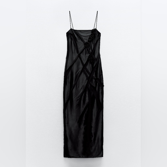 SALE! ZARA NWT SATIN EFFECT DRESS - Picture 8 of 12